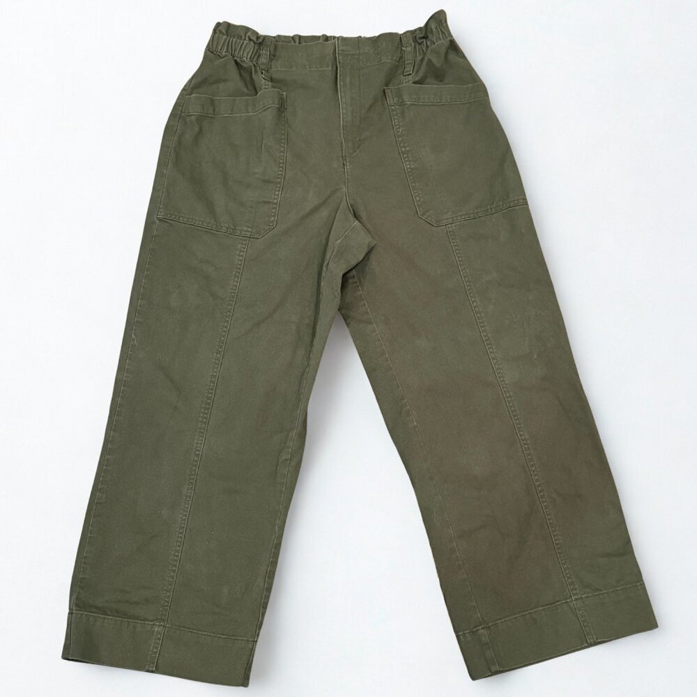 LOFT Green Cotton Utility Pants Crop Ankle Size 12